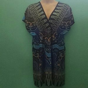 Multi Color V-Neck Empire Waist Dress 16